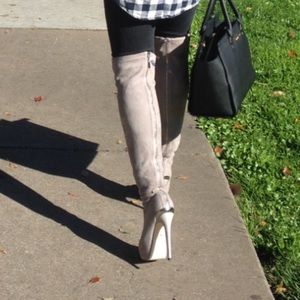 Bebe grey over the knee heels